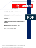 Ensayo Sobre La Igualdad de Oportunidades en Honduras