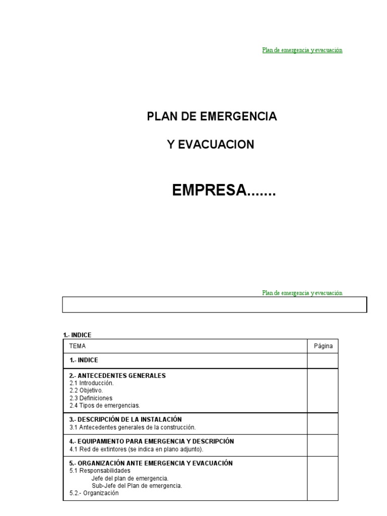 Plan de Emergencia y Evacuación Empresarial | PDF | Combustión | Calor