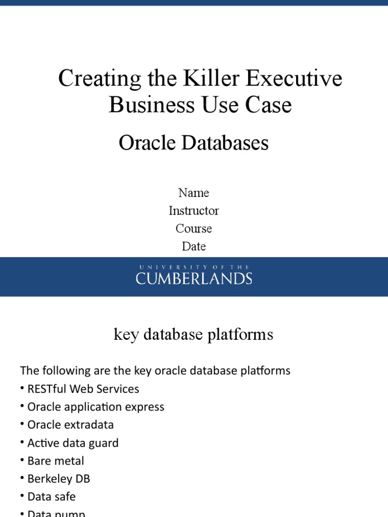 Killer Presentations 1 PDF Databases Oracle Database
