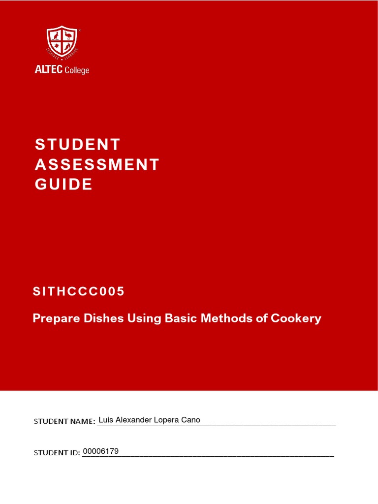 SITHCCC005 - Prepare dishes using basic methods of cookery | PDF ...