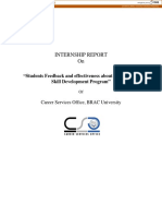 Internship Report On: "Students Feedback and Effectiveness About Professional Skill Development Program"