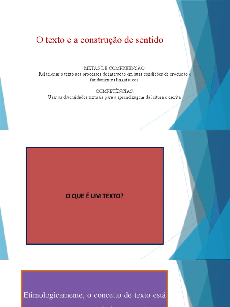 O Texto e A Construção de Sentido - Enviar | PDF | Conhecimento ...