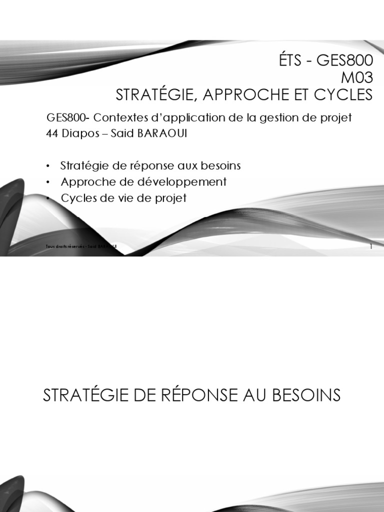 Gestion de projet : Stratégies et cycles | PDF | Scrum (développement ...