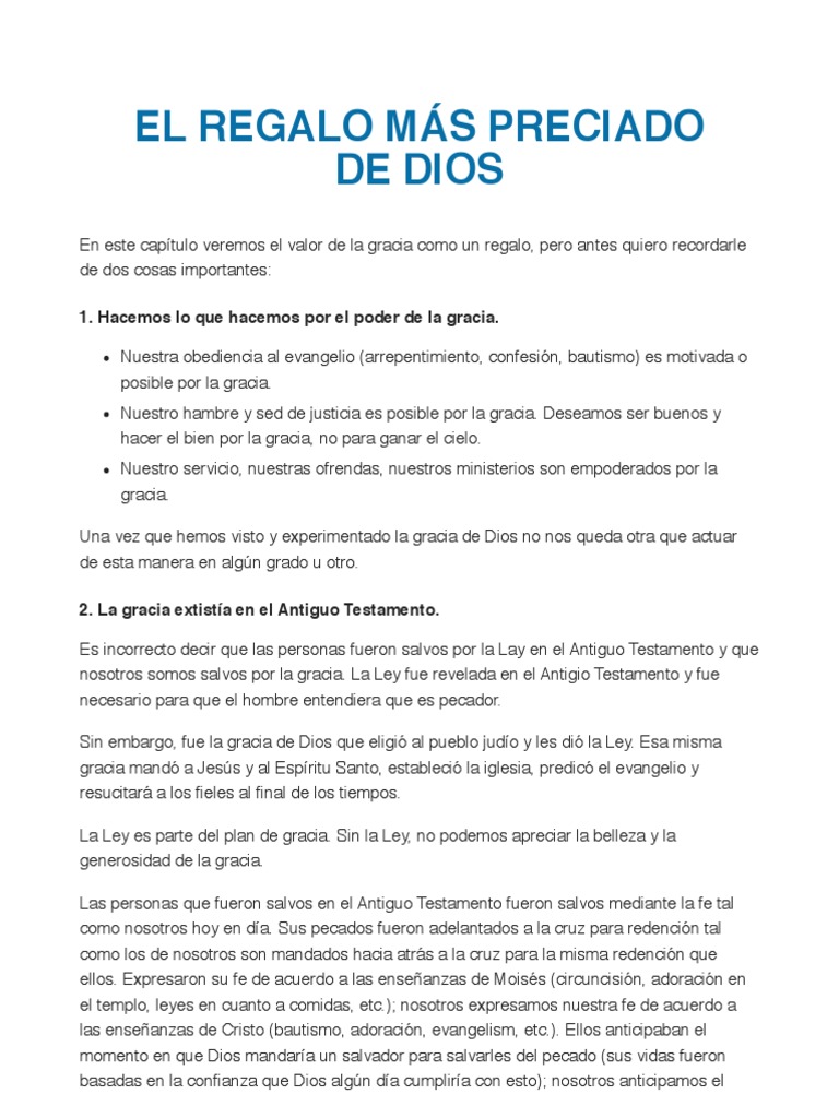 El Regalo Más Preciado de Dios | PDF | Gracia divina | Salvación