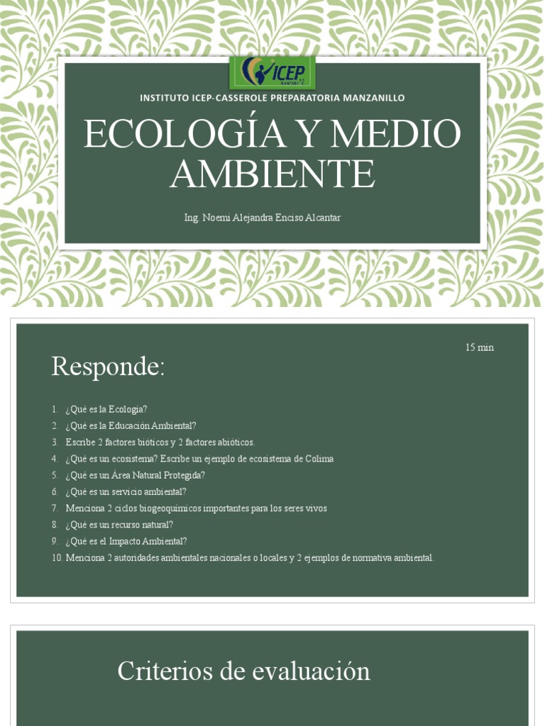 Ecología y Medio Ambiente UNIDAD 1 | PDF | Ecología | Entorno natural