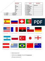 1.2 Land Sprache Flaggen - Arbeitsblatt