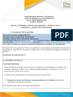 Guía de Actividades y Rúbrica de Evaluación - Unidad 3 - Fase 3 - Evaluación y Análisis de La Información