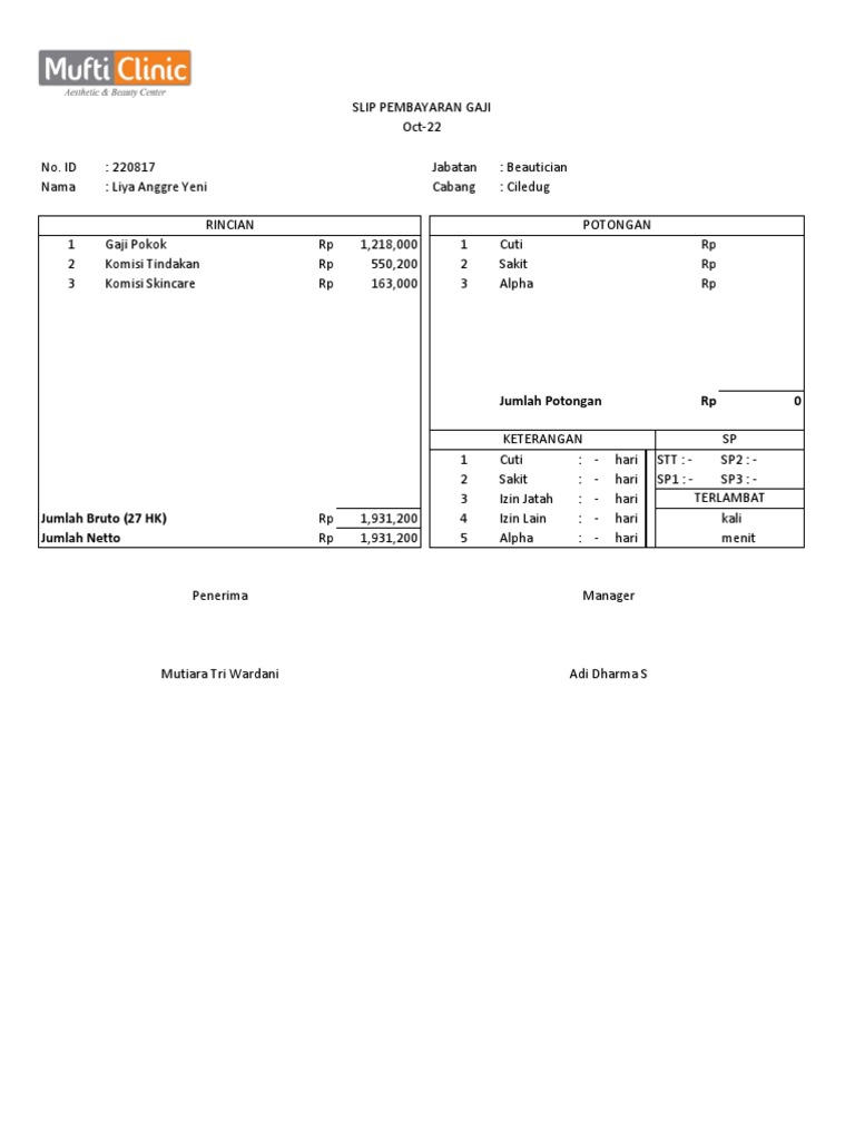 Slip Gaji Yeni Oktober 2022 PDF PDF