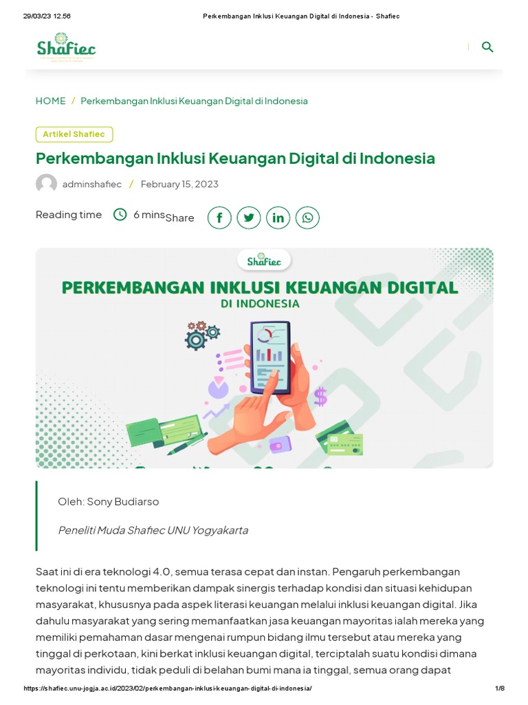 Perkembangan Inklusi Keuangan Digital Di Indonesia Shafiec PDF