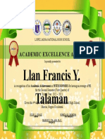 3rd Quarter Academic Excellence Award