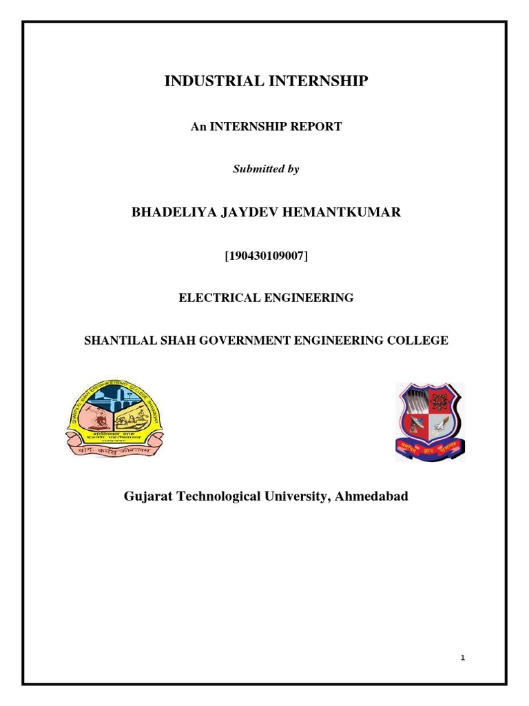 Industrial Internship Report: Electrical Engineering | PDF | Electric ...