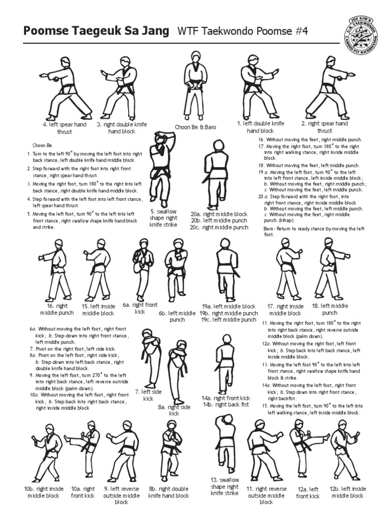 Poomse4 - Taegeuk Sa Jang | PDF | Kata | Athletic Sports