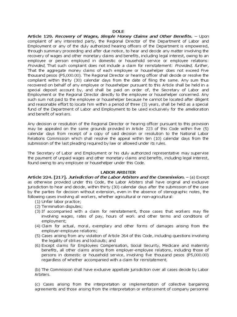 Jurisdiction Labor Review PDF