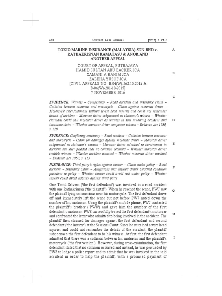 Court Ruling on Road Accident Liability | PDF | Lawsuit | Witness