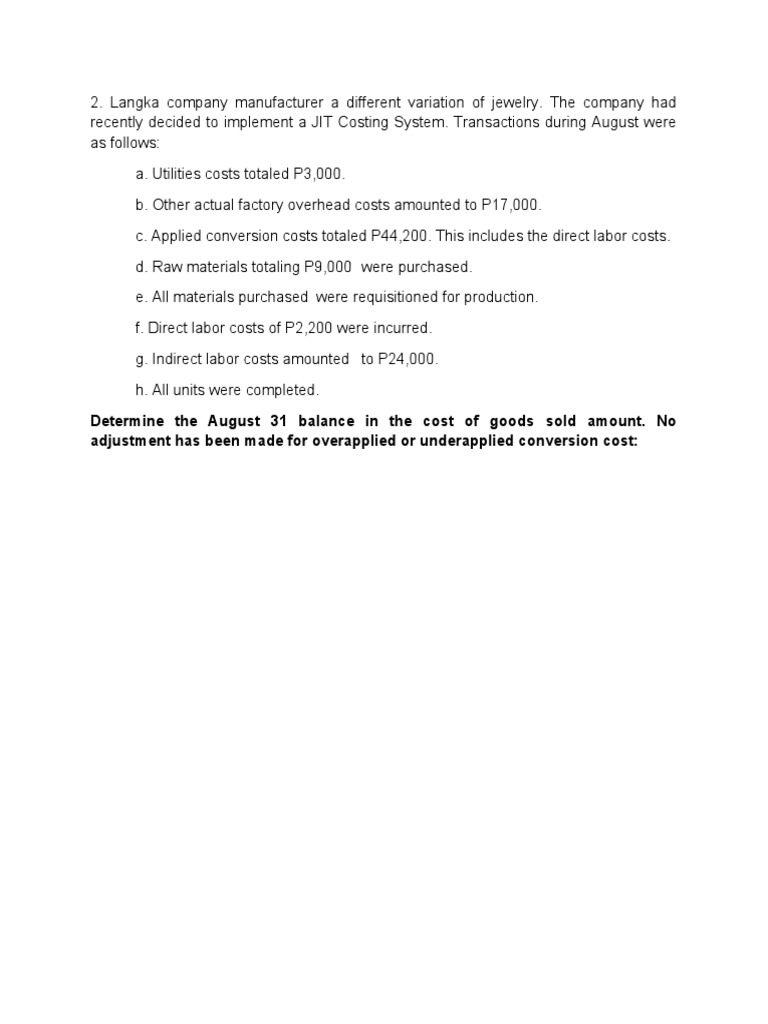 Determine the august 31 balance in the cost of goods sold amount no