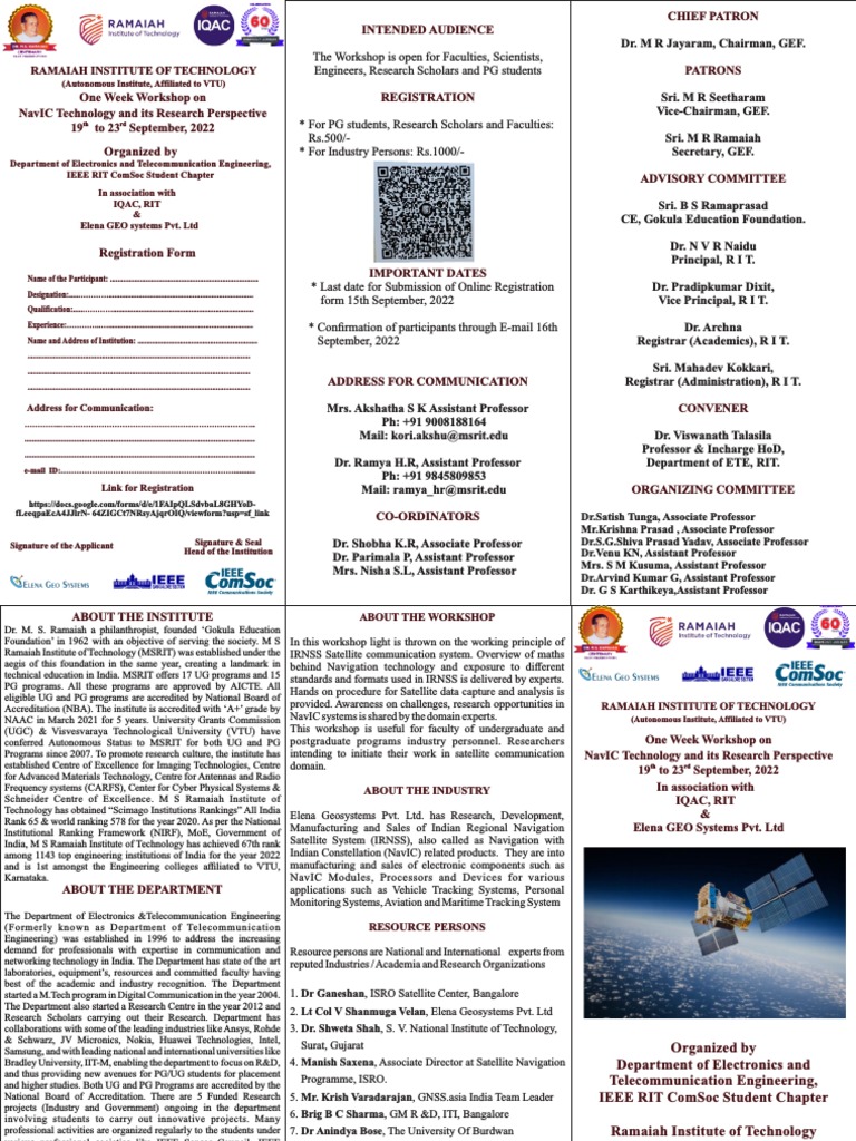 NavIC Workshop for Academics & Researchers | PDF