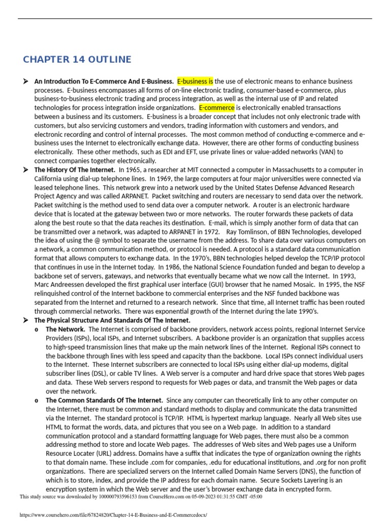 E-Commerce and E-Business Overview | PDF | Computer Network | Internet