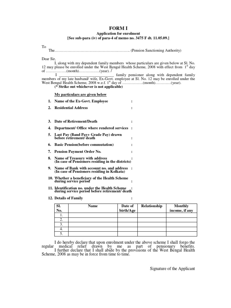 Forms Pensioners PDF Pension Hospital