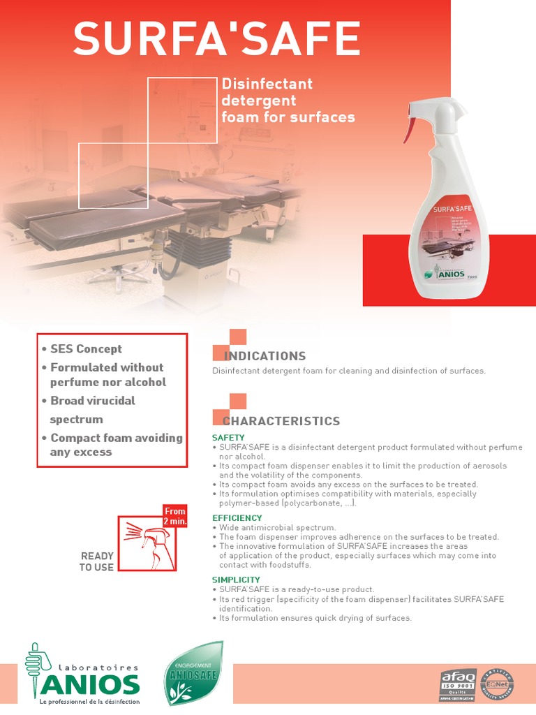 Surfasafe Disinfectant Detergent For Surfaces and Equipment Fqy PDF ...