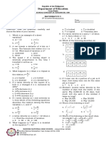 Math 9-2nd Quarter Examination