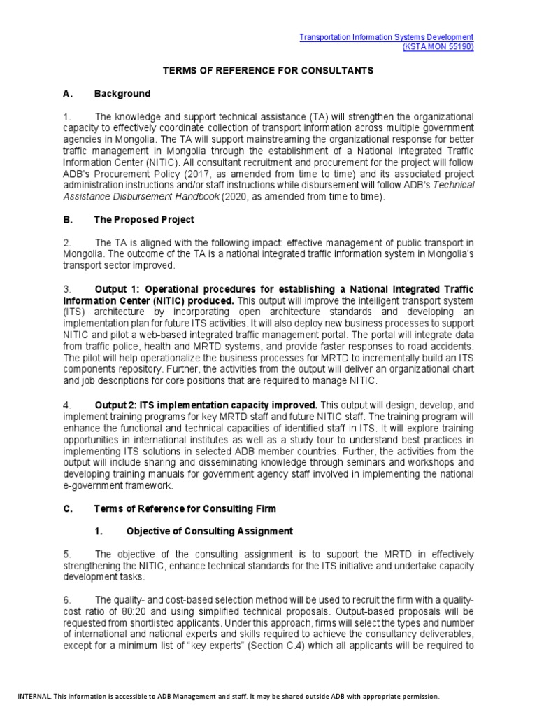 MON 55190 TOR For Consulting Firm - Rev | PDF | Expert | Consultant