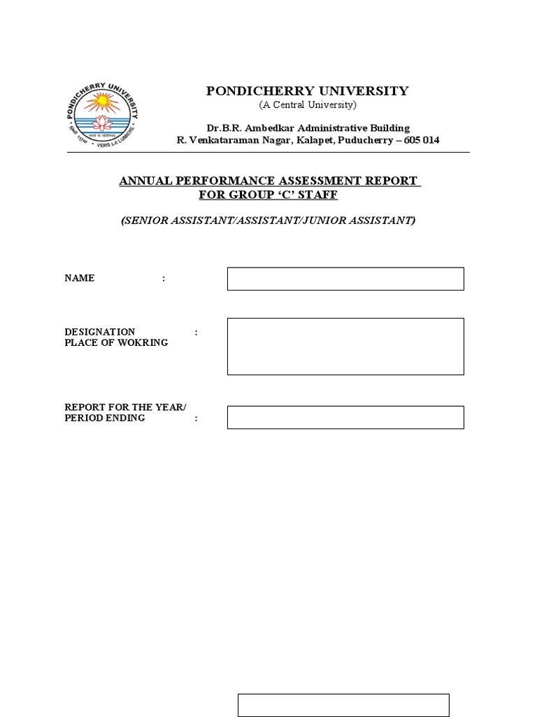 APAR Form For Group C Staff PDF