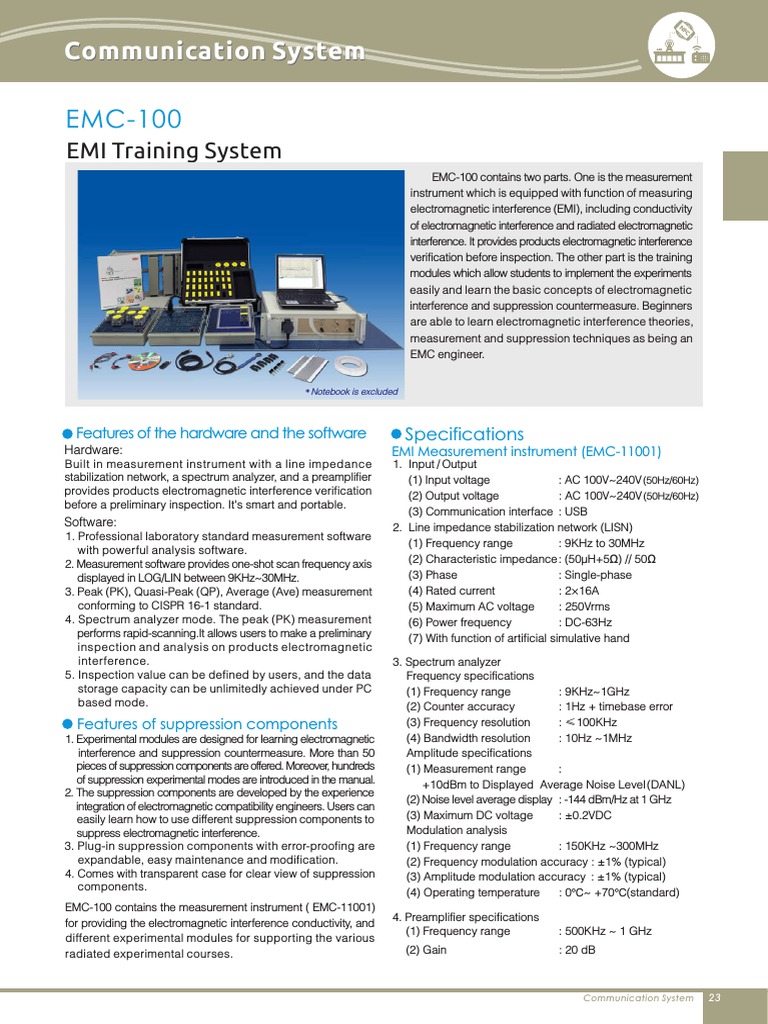 Emc-100 10602 | PDF | Electromagnetic Interference | Power Supply