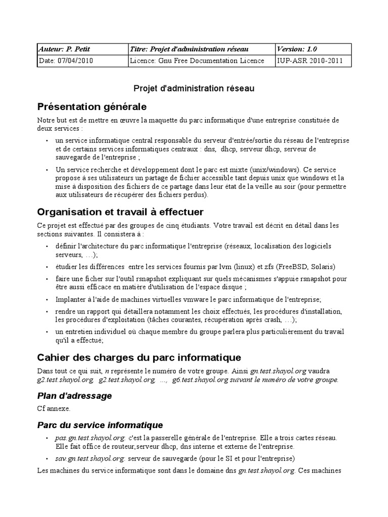 Administration Réseau IUP-ASR 2010-2011 | PDF | Linux | Serveur ...
