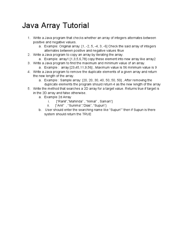 Java Array Tutorial PDF | PDF
