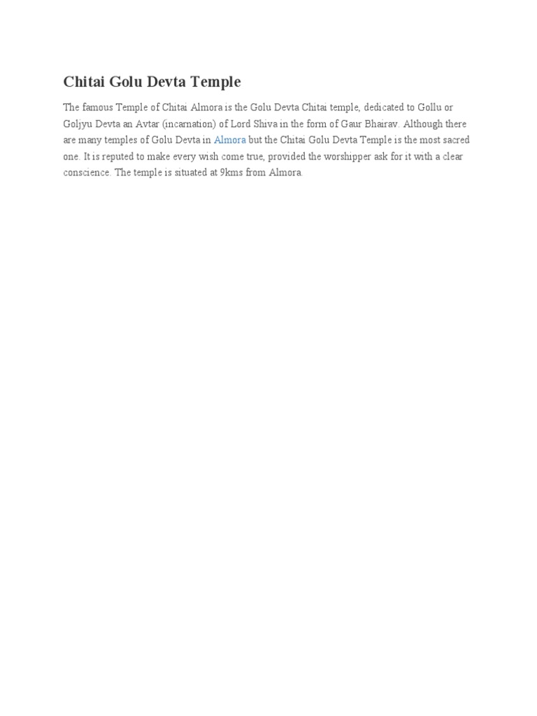Chitai Golu Devta Temple | PDF