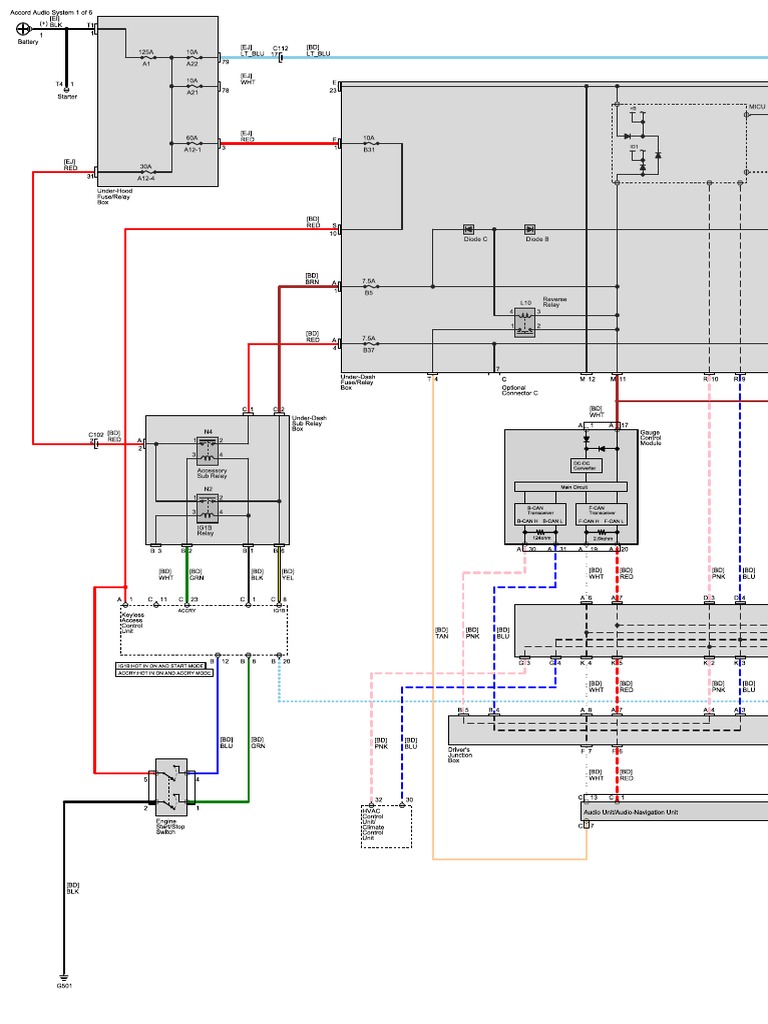 2016 Accord KA US 4DR L4 CFT EX Sensing Audio Schematic.pdf PDF