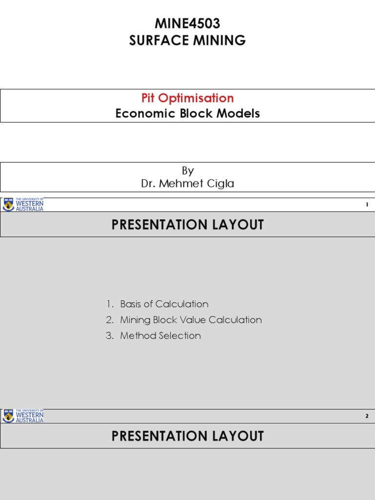 Economic Block Model Calculations | PDF | Mining | Gold