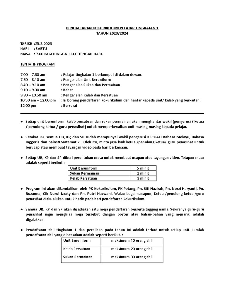 Tentatif Ko 2023 | PDF