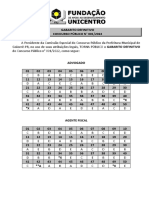 Gabarito concurso público prefeitura Goioerê