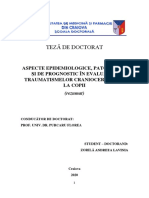 Aspecte Epidemiologice Patologice Si de Prognostic in Evaluarea Traumatismelor Craniocerebrale La Copii