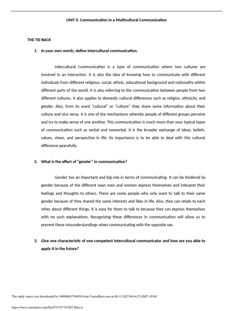 Intercultural Communication Insights | PDF | Communication | Cross ...