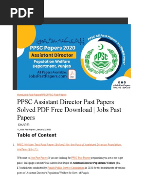 PPSC Solved Papers