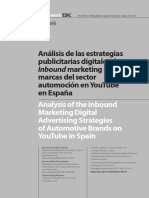 Análisis de Las Estrategias Publicitarias Digitales de Marcas Del Sector Automoción en Youtube en España