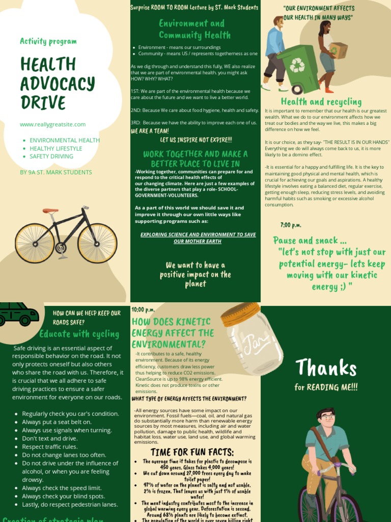 Green and beige world recycling day modern user information brochure