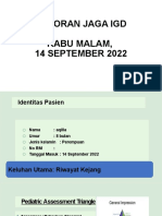 Laporan IGD RABU Malam, 14 September 2022