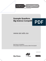 Big Science Competition Practise Questions Years 7-12