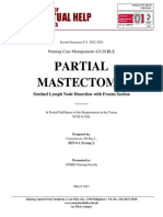 Nursing Care for Partial Mastectomy and Sentinel Lymph Node Dissection