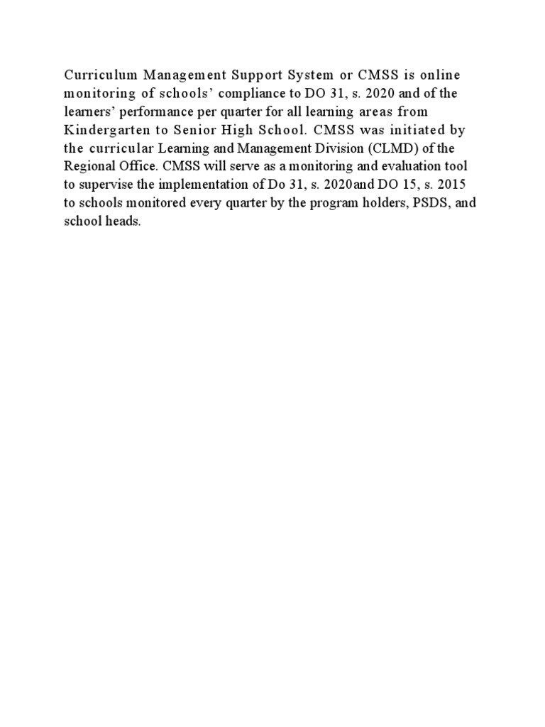 CMSS Intro For Accomp. Report | PDF