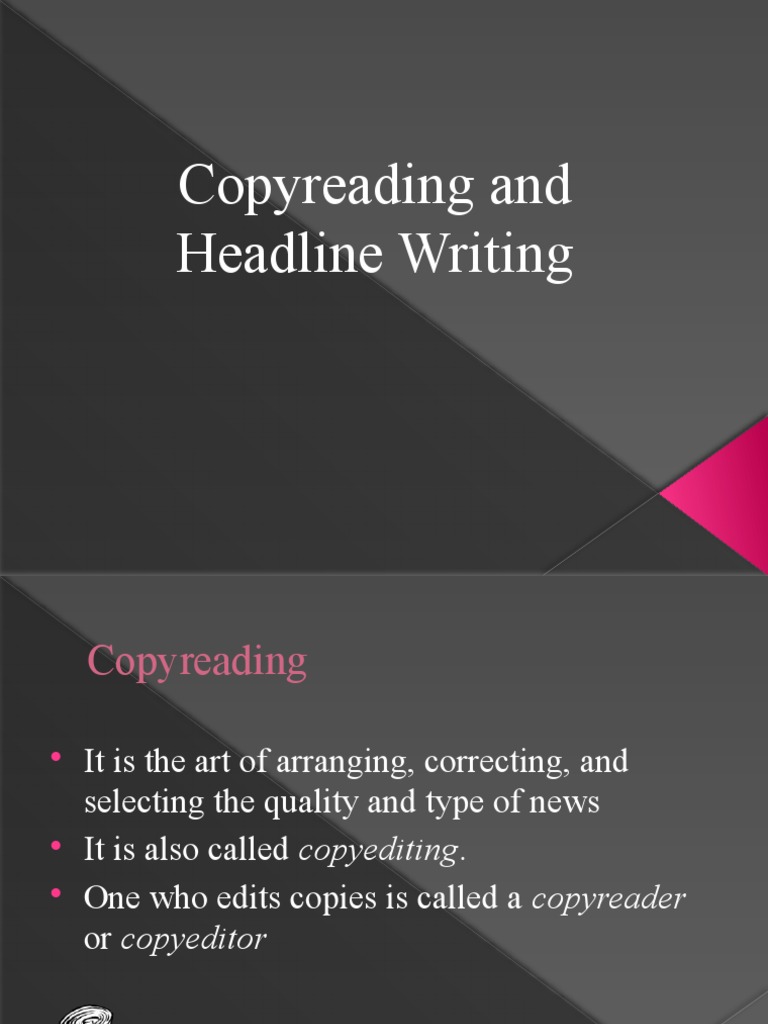 Copyreading Powerpoint | PDF | Copy Editing | Verb