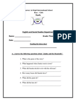 Reading - Third Term Revision Sheet Grade 3