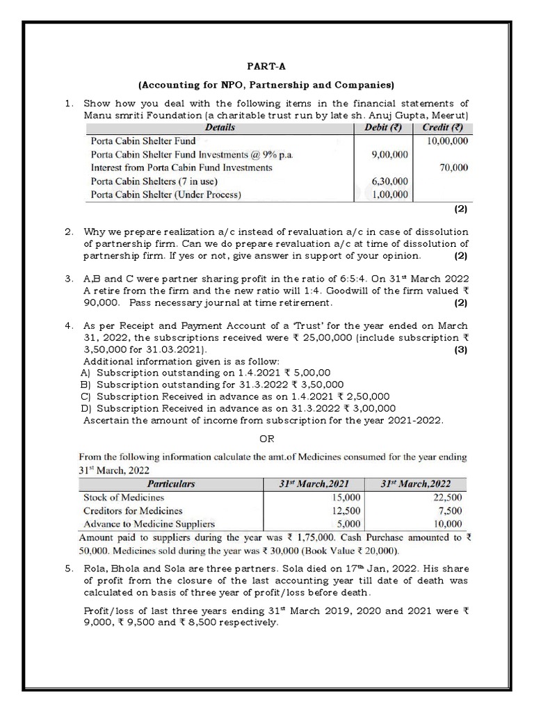 Acc Sample Paper 3 Typed by Dhairya | Download Free PDF | Discounting ...