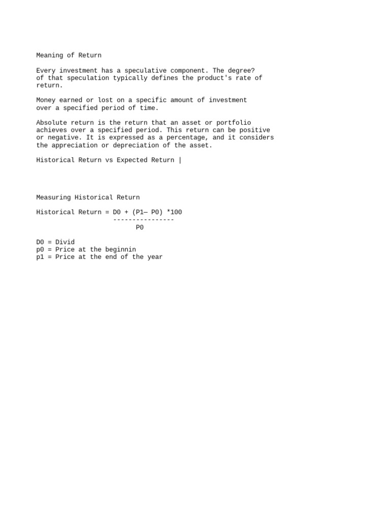 Investment and Portfolio Management Notes | PDF | Capital Asset Pricing ...