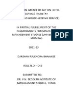 Sip Project On Hotel Industry PDF