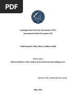 Behavioral Finance and Its Analysis in Investment Decision-Making Process