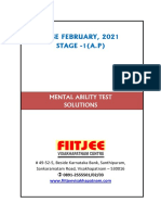 Answer Key - Andhra Pradesh - Ntse - Stage 1 - 2020-21 - Mat